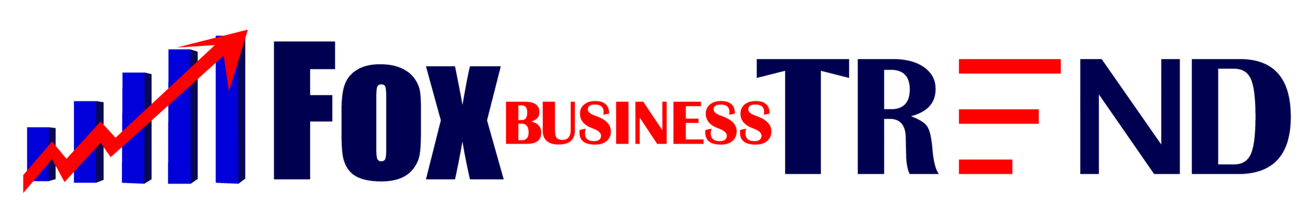 Fox Business Trend logo featuring blue bar chart with a red upward arrow, the word 'Fox' in bold navy blue, 'BUSINESS' in red capital letters, and 'TREND' in bold navy blue with red horizontal lines forming the letter 'E'.